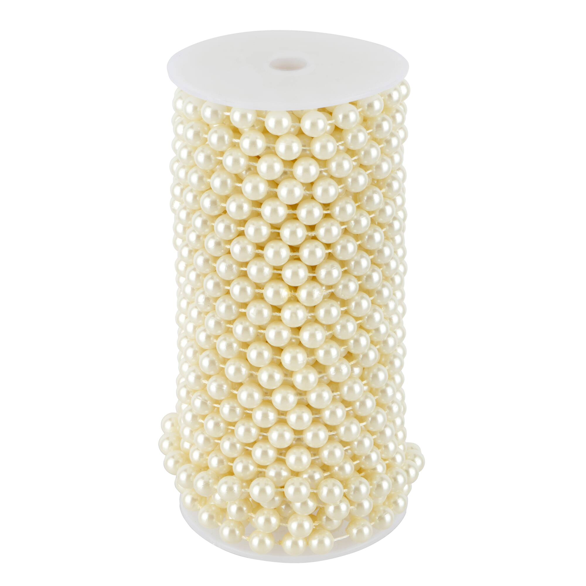 6 Pack: 10mm Ivory Round Plastic Pearl Bead Garland, 50ft. by Bead Landing™